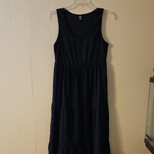 SHEIN Black Sleeveless Tiered Dress